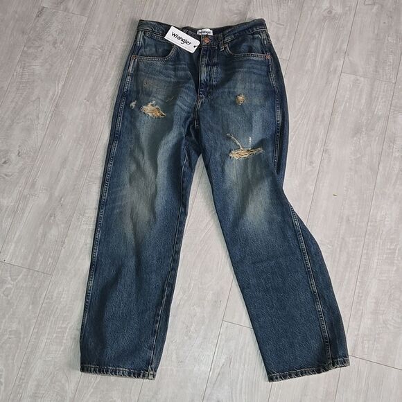RARE Wrangler Destructed Loose Fit Jean size 29 32 Blue Country - Picture 9 of 10